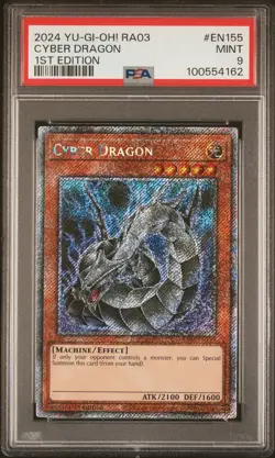 2024 YU-GI-OH! RA03-QUARTER CENTURY BONANZA 1ST ED #EN155 CYBER DRAGON PSA 9 - Image 1