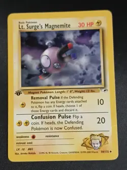 LT. SURGE'S MAGNEMITE Pokemon Card - WOTC - 1st Edition - Gym Heroes - 50/132 MP - Image 1