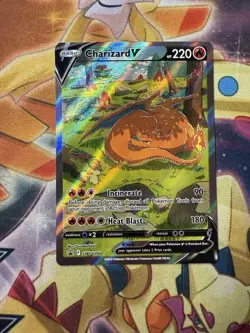 Pokemon Charizard v SWSH260 Full Art Black Star Promo Holo Card NM Condition - Image 1