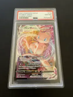 Pokemon Mew Vmax Full Art Pokemon Fusion Strike PSA 10 Trading Card - Image 1