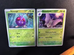 Pokemon TCG 151 Venonat + Venomoth 048-049/165 Reverse Holo NM/M - 2 Card Set - Image 5