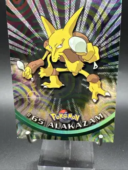Topps Pokemon Card TV Series 1 Rainbow Foil Black Logo #65 Alakazam - Image 3