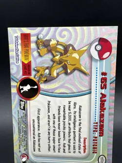 Topps Pokemon Card TV Series 1 Rainbow Foil Black Logo #65 Alakazam - Image 5