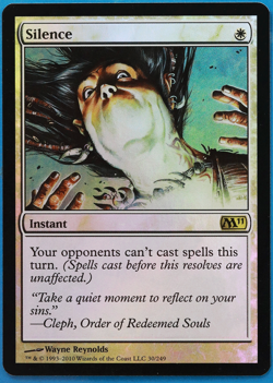 Silence FOIL Magic 2011 / M11 NM White Rare MAGIC MTG CARD (ID# 504559) ABUGames - Image 1