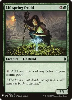 Lifespring Druid 177 PLST BFZ MTG Green Elf Druid 2015 Common Murai Creature - Image 1