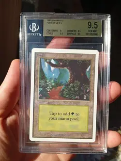 Magic FOREST Unlimited MTG Vintage OLD SCHOOL Beckett BGS 9.5 Gem Mint - Image 1
