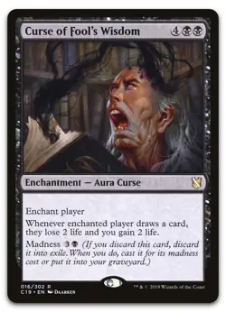 Curse of Fool's Wisdom #16 (LP) Commander 2019 C19 Magic MTG - Image 1
