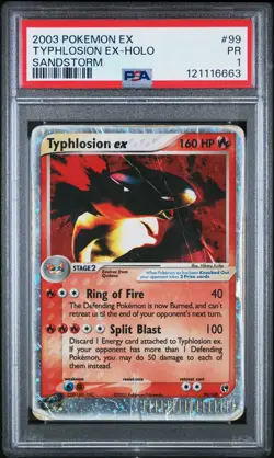 2003 POKEMON EX SANDSTORM #99 TYPHLOSION EX-HOLO PSA 1 - Image 1