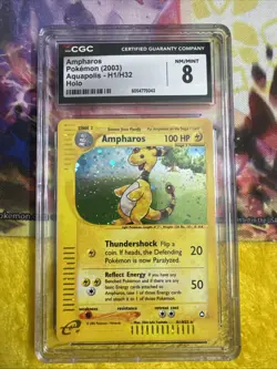 CGC 8 NM/Mint Ampharos Aquapolis H1/H32 Holo Pokemon Card - Image 1