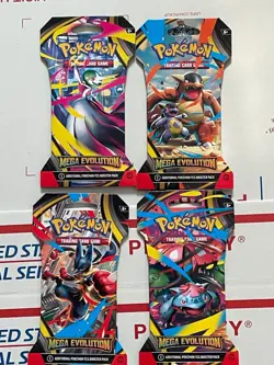 Pokemon Mega Evolution Sleeved Booster Pack Art Bundle [Set of 4] - Image 1