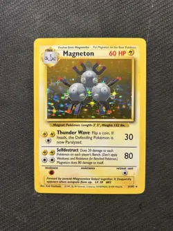 Pokemon TCG Magneton 9/102 Base Set Holo! MP Condition! See Description! - Image 1