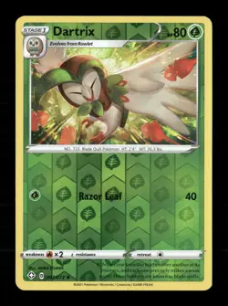 Dartrix Reverse Holo Uncommon Shining Fates 007/072 LP Pokemon LP - Image 1