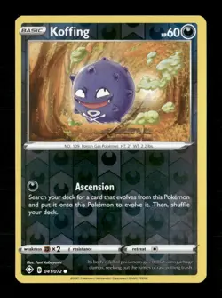 Koffing Reverse Holo Common Shining Fates 041/072 LP Pokemon LP - Image 1