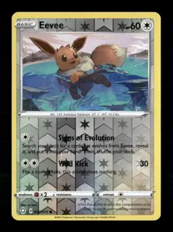 Eevee Reverse Holo Common Shining Fates 052/072 LP Pokemon LP - Image 1