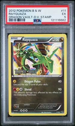 2012 POKEMON B&W DRAGON VAULT DRAGON VAULT STAMP #11 RAYQUAZA PSA 5 - Image 1