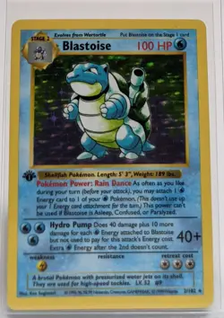 1999 Pokemon 1ST EDITION SET Game Base Blastoise 2/102 Holo Foil Shadowless WOTC - Image 1