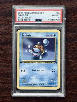 2000 Pokemon Team Rocket Squirtle #68 1st Edition - NM/MT PSA 8 - Image 1
