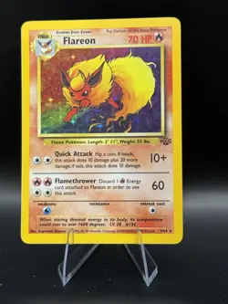 1999 Pokemon Jungle Unlimited #3 Flareon HOLO RARE (MP) - Image 1