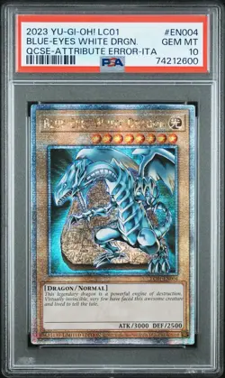 Yugioh Blue-Eyes White Dragon LC01-EN004 Quarter Century Rare PSA 10 GEM MINT - Image 1