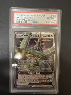 2019 Pokemon Unbroken Bonds CELESTEELA GX Card 163/214 PSA 10 - Image 1
