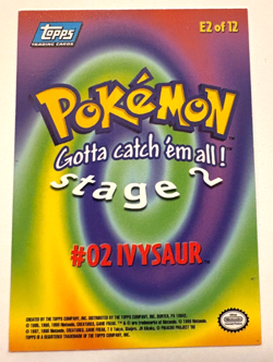 1999 Topps Pokemon #02 Ivysaur Movie Card E2 Blue Topps Logo Ed Never Played - Image 2