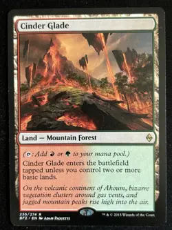 1x Cinder Glade - Battle for Zendikar (BFZ) Magic MTG - Image 1