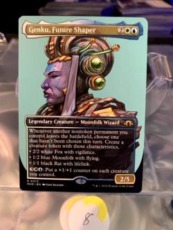 x1 Genku, Future Shaper - Borderless R MTG Modern Horizons 3 M/NM - Image 1
