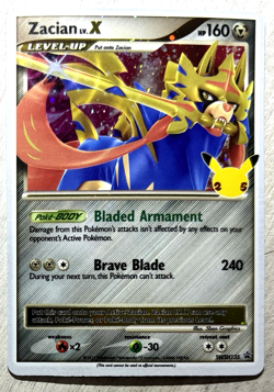 Zacian Lv. X - Pokemon- SWSH135 Black Star Promo Celebrations Holo Card MINT - Image 1