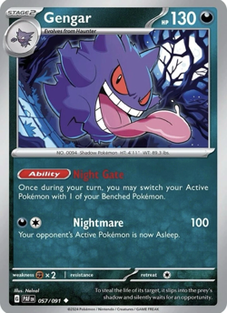Gengar - 057/091 - Pokemon TCG Paldean Fates (2024) - Near Mint (NM) - Image 1
