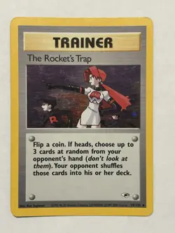 Pokemon TCG The Rockets Trap Holo Rare Gym Heroes 19/132 - Image 1