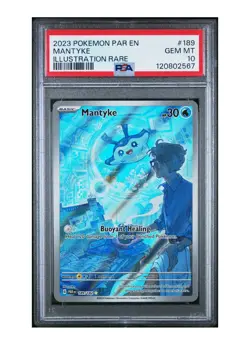 2023 POKEMON PAR EN-PARADOX RIFT ILLUSTRATION RARE #189 MANTYKE PSA 10 - Image 1