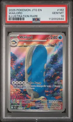 2025 POKEMON JTG EN-JOURNEY TOGETHER ILLUSTRATION RARE #162 WAILORD PSA 10 - Image 2