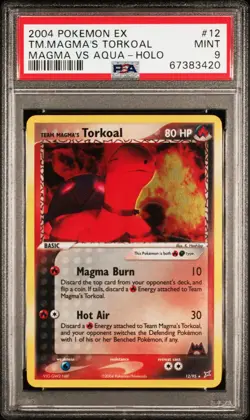 Pokemon EX Team Magma Vs Team Aqua Holo Team Magma's Torkoal 12/93 PSA 9 - Image 1