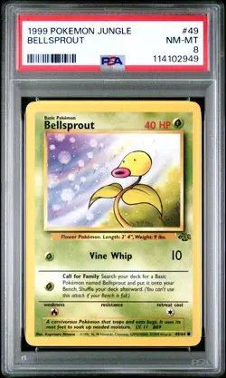 1999 POKEMON JUNGLE #49 BELLSPROUT PSA NM-MT 8 - Image 1