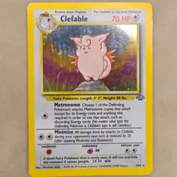 Pokemon TCG Clefable Jungle 1/64 Holo Unlimited Holo Rare LP Lightly Played - Image 1