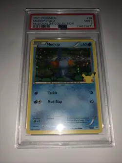 113820129 Mudkip 2021 Pokemon McDonald's Collection 19 Holo PSA 9 - Image 1