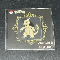 24K Gold Plated Sticker Featuring the Pokemon Charmeleon! Korean Popping Candy - Image 1