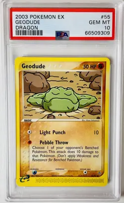 2003 Pokemon PSA 10 Gem Mint ex Dragon GEODUDE 55/97 *LOW POP* - Image 1