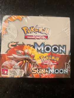 SEALED NEW Pokemon TCG Sun and Moon Base Set Booster Box 36 Packs CUT IN WRAPPER - Image 1
