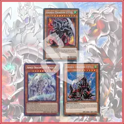 YuGiOh Armed Dragon LV10 White LV7 SGX Secret Rare x3 1st Edition - Image 1