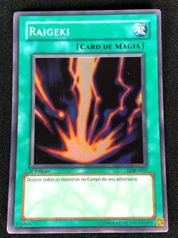 YUGIOH RAIGEKI LDB-P053 1ST SUPER (NM) PORTUGESE! LOB-053 - Image 1