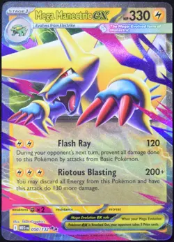 Pokemon TCG Mega Manectric ex 050/132 2025 Mega Evolution Double Rare Card - NM - Image 1