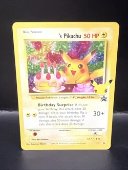 Pokemon TCG Birthday Pikachu Celebrations Classic Collection Promo Card #24 A - Image 2
