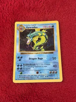 Gyarados 006/102 Base Set (Shadowless) Holo Pokemon Card Played 1999 - Image 1