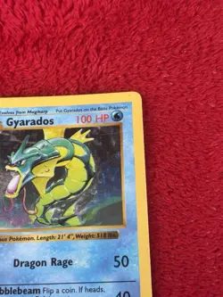 Gyarados 006/102 Base Set (Shadowless) Holo Pokemon Card Played 1999 - Image 2