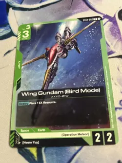 Gundam Card Game Wing Gundam (Bird Mode) ST02-002 - Image 1