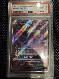 Pokemon TCG Espeon GX Full Art Ultra Rare Card 140/149 Sun & Moon PSA 10 - Image 2