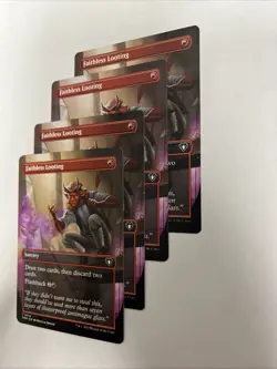 Faithless Looting Borderless Commander Masters Playset X4 Nonfoil MTG - Image 3