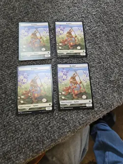 x4 Rabbit / Rabbit Double Sided Token Creature Bloomburrow 4x M/NM MTG BLB - Image 1