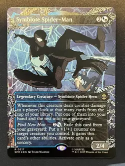 MTG Foil Borderless Marvel's Spider-Man SPM Symbiote Spider-Man 0217 MINT - Image 1